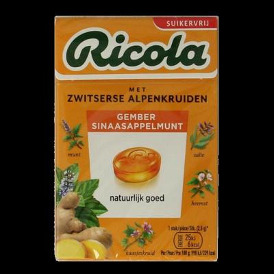 Ricola Gember Sinaasappelmunt Suikervrij Doosje