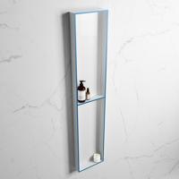 MONDIAZ EASY Nis 89,5x29,5cm in solid surface kleur Jeans | Talc. 2 vakken geschikt voor in- of opbouw - thumbnail