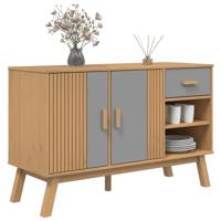 Dressoir OLDEN 114x43x73,5 cm massief grenenhout grijs en bruin - thumbnail