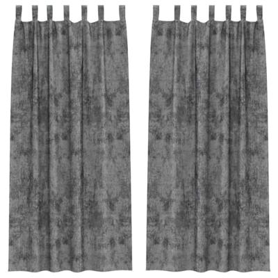 VidaXL Velvet gordijnen met gordijnen 2 pcs grijs 245 x 140 cm fluweel