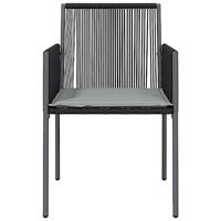 Tuinstoelen 2 st met kussens 54x60,5x83,5 cm poly rattan zwart - thumbnail