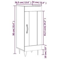Dressoir 34,5x34x90 cm bewerkt hout grijs sonoma eikenkleurig - thumbnail
