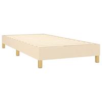 Boxspring met matras stof crèmekleurig 90x200 cm - thumbnail
