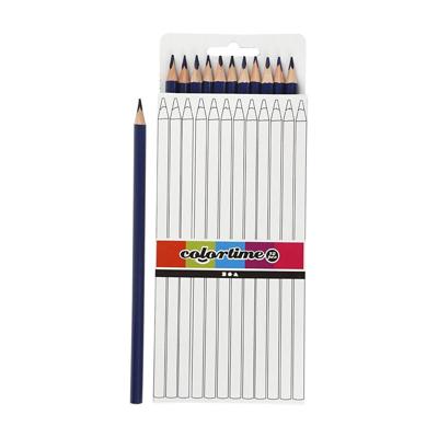 Colortime kleurpotloden 3 mm vulling 17 cm donkerblauw 12 stuks Colortime kleurpotloden 3 mm vulling 17 cm donkerblauw 12 stuks