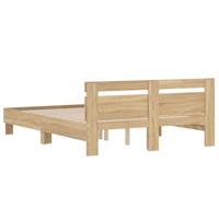 Bedframe met hoofdeinde bewerkt hout sonoma eiken 140x200 cm - thumbnail