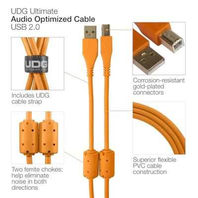 UDG UDG Ultimate Audio Cable USB 2.0 A-B Orange Straight 3m - thumbnail