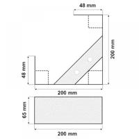 Stalen meubelpoot chroom vierkant 20 bij 20 cm en hoogte 6,5 cm - thumbnail