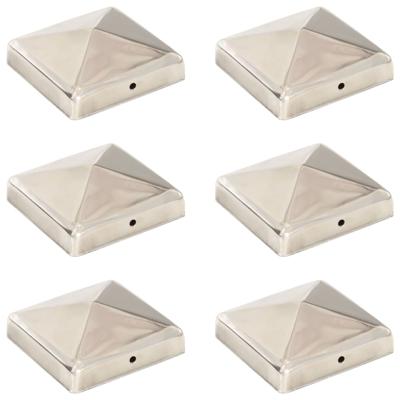 Paalkappen 6 st piramide 91x91 mm roestvrij staal Paalkappen 6 st piramide 91x91 mm roestvrij staal