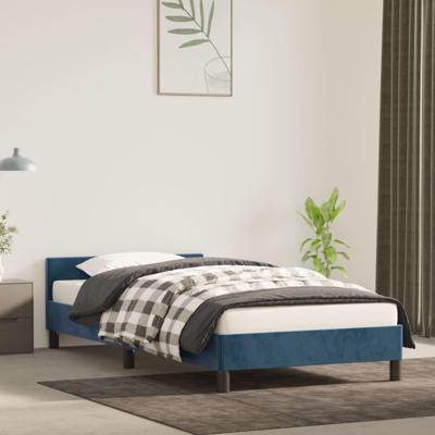 Bedframe zonder matras 80x200 cm fluweel donkerblauw Bedframe zonder matras 80x200 cm fluweel donkerblauw
