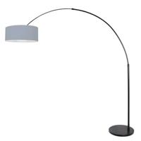Steinhauer BooglampSparkled light zwart met lichtblauwe kap - 3929ZW - thumbnail