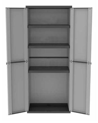 Kledingkast Terry jline268 Zwart Zwart/Gris Hars Plastic 68 x 37,5 x 163,5 cm