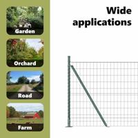 VidaXL Hek met paal groen 0,8 x 25 m staal en pvc - thumbnail