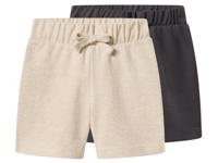 lupilu Set van 2 kinder jogging shorts (beige/donkergrijs, 122/128) - thumbnail
