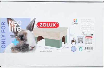 Zolux neolife houten huisje konijn groen