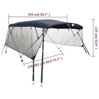 Biminitop 4 bogen met mesh zijwanden 243x(170-182)x137 cm - thumbnail