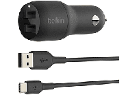 Belkin BoostCharge 2-poorts USB-A-autolader + USB-A/USB-C-kabel oplader - thumbnail