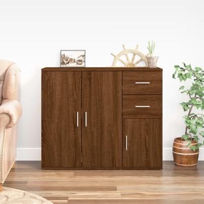 Dressoir 91x29,5x75 cm bewerkt hout bruin eikenkleur
