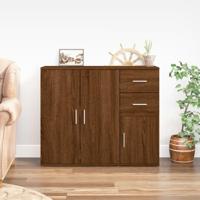 Dressoir 91x29,5x75 cm bewerkt hout bruin eikenkleur - thumbnail