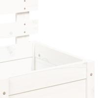 VidaXL Plantenbak met rek 39x39,5x114 cm massief grenenhout wit - thumbnail