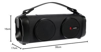 Bluetooth® Party Boombox | 5 uur | 2.0 | 24 W | Media afspeelmogelijkheden: AUX / USB | Koppelbaar | Handgreep | Feestverlichting | Zwart