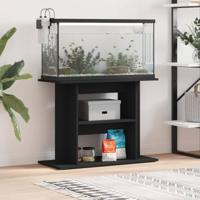 VidaXL Aquariumstandaard 80x35x60 cm bewerkt hout zwart - thumbnail