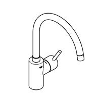 Grohe Concetto keukenmengkraan hoge uitloop Supersteel - thumbnail
