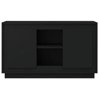 Dressoir 102x35x60 cm bewerkt hout zwart - thumbnail