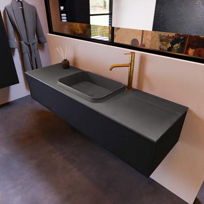 Badkamermeubelset Mondiaz Erin 150 cm met 1 Lade met RIDGE Wastafel Midden Dark grey met 1 kraangat Greeploos Mat Urban Badkamermeubelset Mondiaz Erin 150 cm met 1 Lade met RIDGE Wastafel Midden Dark grey met 1 kraangat Greeploos Mat Urban