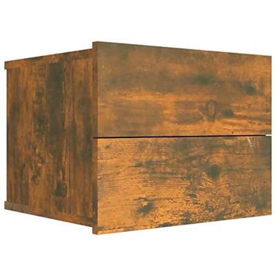 Nachtkastje 40x30x30 cm bewerkt hout gerookt eikenkleurig