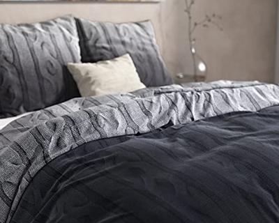 Dekbedovertrek Domingo - Verwarmend Flanel - Antraciet - Lits-jumeaux 240x200 CM - - Flanel, Antraciet - DreamHouse Bedding - Incl. 2 Kussenslopen van 60x70 CM