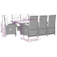 9-delige Tuinset poly rattan zwart - thumbnail