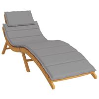 VidaXL Ligbedkussen 186x58x3 cm oxford stof grijs - thumbnail