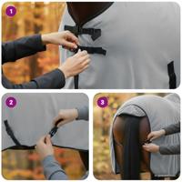 VidaXL Paardendeken volledig lichtgrijs en roze polyester - thumbnail