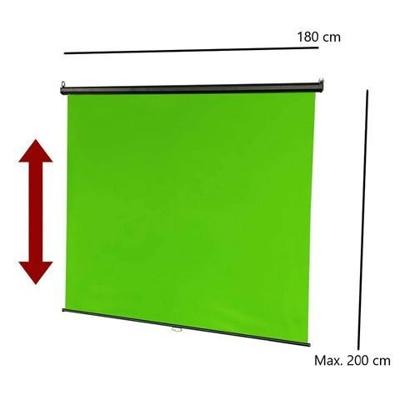 StudioKing Wand Pull-Down Green Screen FB-180200WG 180x200 cm Chroma Groen