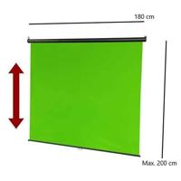 StudioKing Wand Pull-Down Green Screen FB-180200WG 180x200 cm Chroma Groen - thumbnail