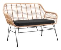 Artistiq Tuinbank 'Haris' 120cm, Rotanlook, kleur Zwart - thumbnail