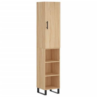 Hoge kast 34,5x34x180 cm bewerkt hout sonoma eikenkleurig