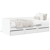 Slaapbank met lades zonder matras 75x190 cm wit - thumbnail