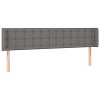Hoofdbord LED 163x16x78/88 cm stof donkergrijs - thumbnail
