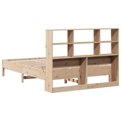 Bed met boekenkast zonder matras massief grenenhout 160x200 cm - thumbnail