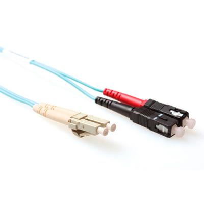 ACT 35 meter LSZH Multimode 50/125 OM3 glasvezel patchkabel duplex met LC en SC connectoren ACT 35 meter LSZH Multimode 50/125 OM3 glasvezel patchkabel duplex met LC en SC connectoren