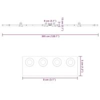 Doos met onderdelen voor schuifdeur 305 cm staal zwart - thumbnail