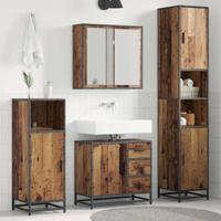 Badkamermeubelset 3 pcs Oud hout 65 x 33 x 60 cm Bewerkt hout - thumbnail