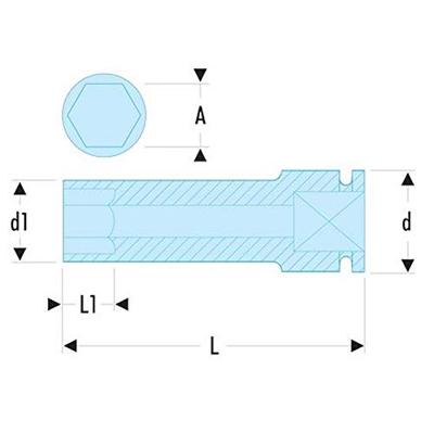Facom lange impact doppen 1/2&apos; convex 10mm - NSB.10