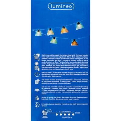 Lumineo solar stringlights lichtsnoer - meerkleurig green tone