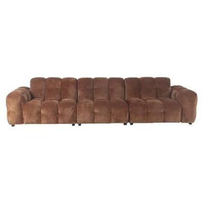 Dutchbone 4,5-zits Bank 'Hackman' Velvet, kleur Cognac Dutchbone 4,5-zits Bank 'Hackman' Velvet, kleur Cognac