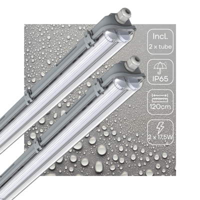 2 PACK - LED&apos;s Light LED TL dubbel armatuur 120 cm - Compleet met 2 LED TL buizen 120 cm - 4320lm