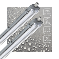 2 PACK - LED&apos;s Light LED TL dubbel armatuur 120 cm - Compleet met 2 LED TL buizen 120 cm - 4320lm - thumbnail