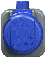 Busch-Jaeger Busch-duro WDI wandcontactdoos 2-polig met klapdeksel randaarde, blauw - thumbnail