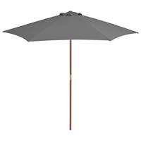 VidaXL Parasol met houten paal 270 cm antraciet - thumbnail